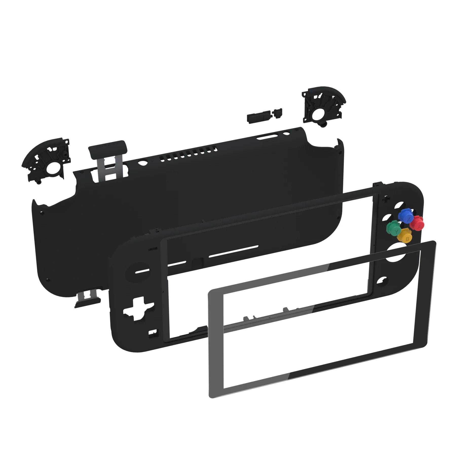 EXtremeRate Soft Touch Substituição Shell, Habitação Case, Capa com Protetor de Tela para NS Switch Lite-Preto, DIY