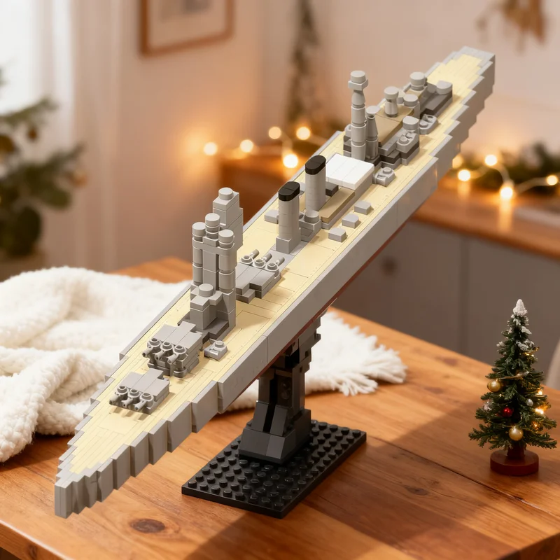 1959pcs MOC Boat 1 560 Scale British Tech-tree Battlecruisers Part 2 Model Building Blocks Christmas Gift Toy Construction DIY