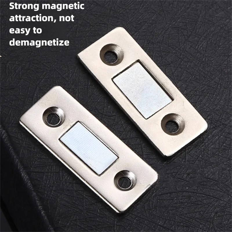2pcs/Set Magnetic Cabinet Catches Hidden Door Closer Magnet Door Stops with Screw for Closet Cupboard - Soft Close