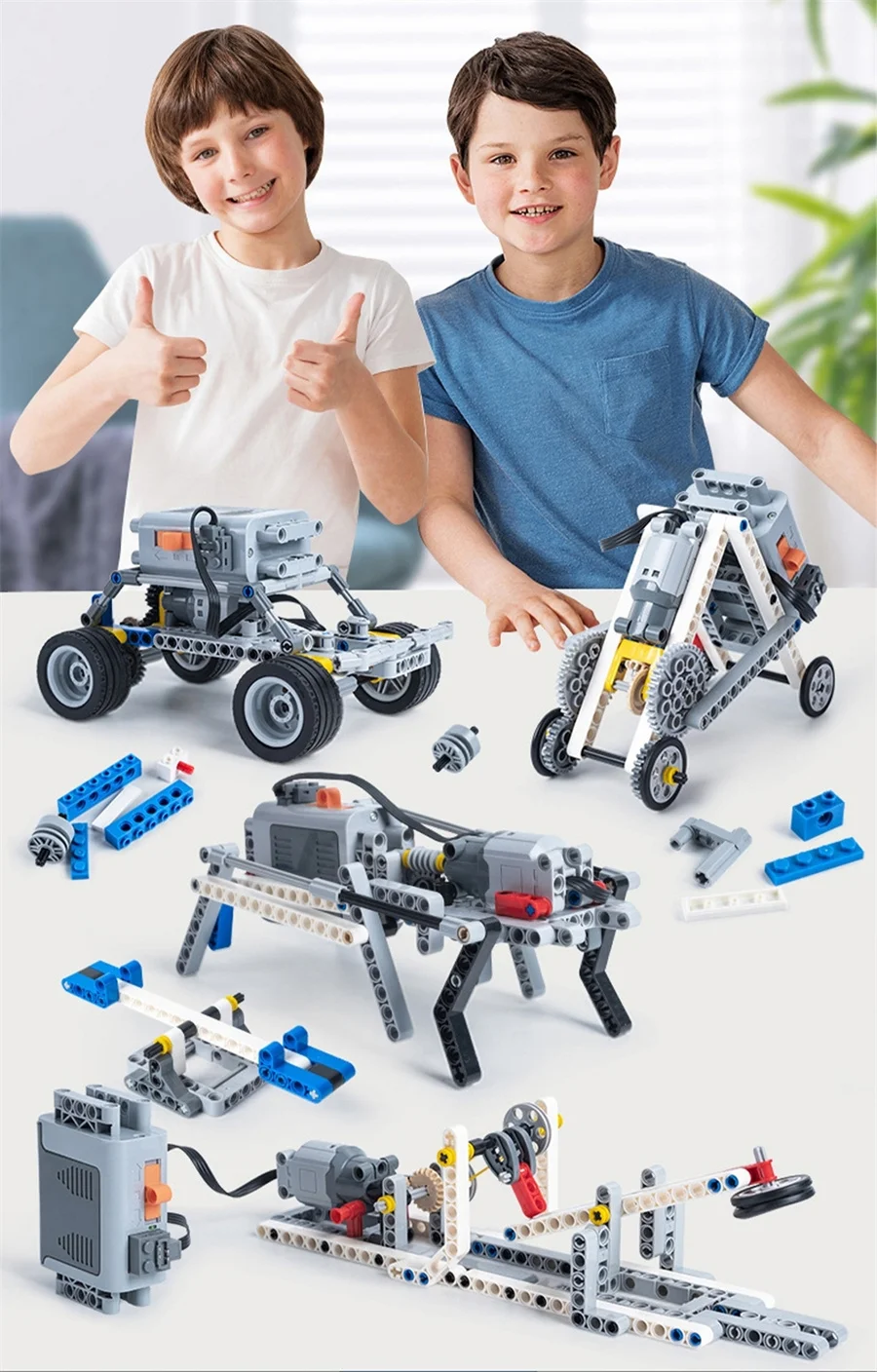 STEM Robotics Codierungsset, pädagogische elektrische Bausteine, Programmiermodell, DIY, technische MOC-Montagesteine, Geschenk für Kinder – Detail 2