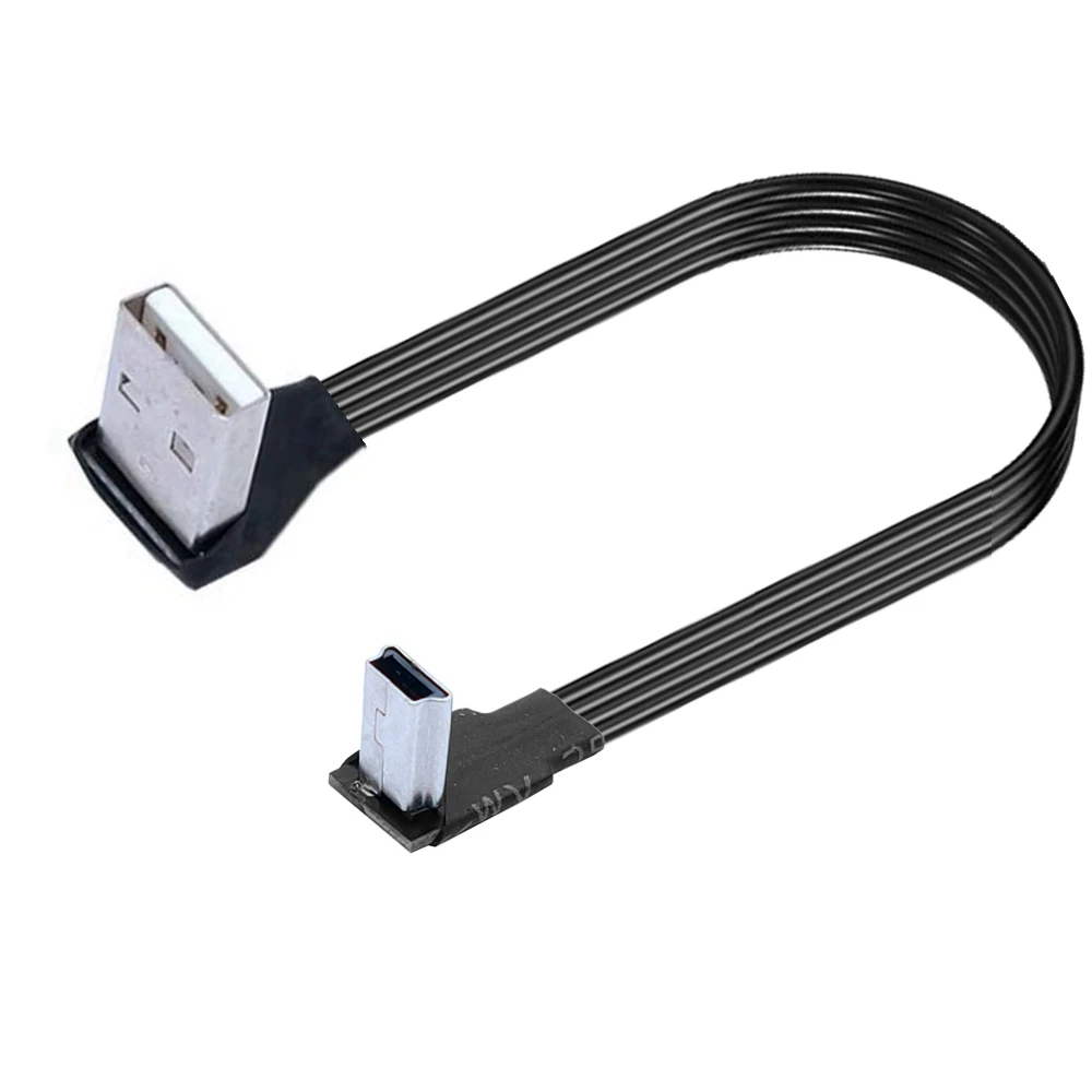 2M 3M USB 2.0-미니 USB 데이터 동기화 케이블 90도 각도 팔꿈치 5 핀 B 남성-남성 0.5m1m 카메라 MP3 용 충전 충전 코드