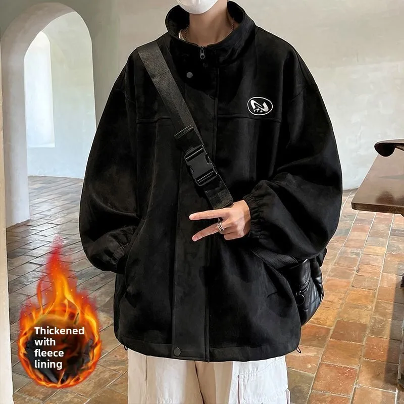 

Новый зимний мужской джинт на подкладке Fce, повседневный американский Sle, модный брендовый свободный крой из смеси хлопка, молодежный