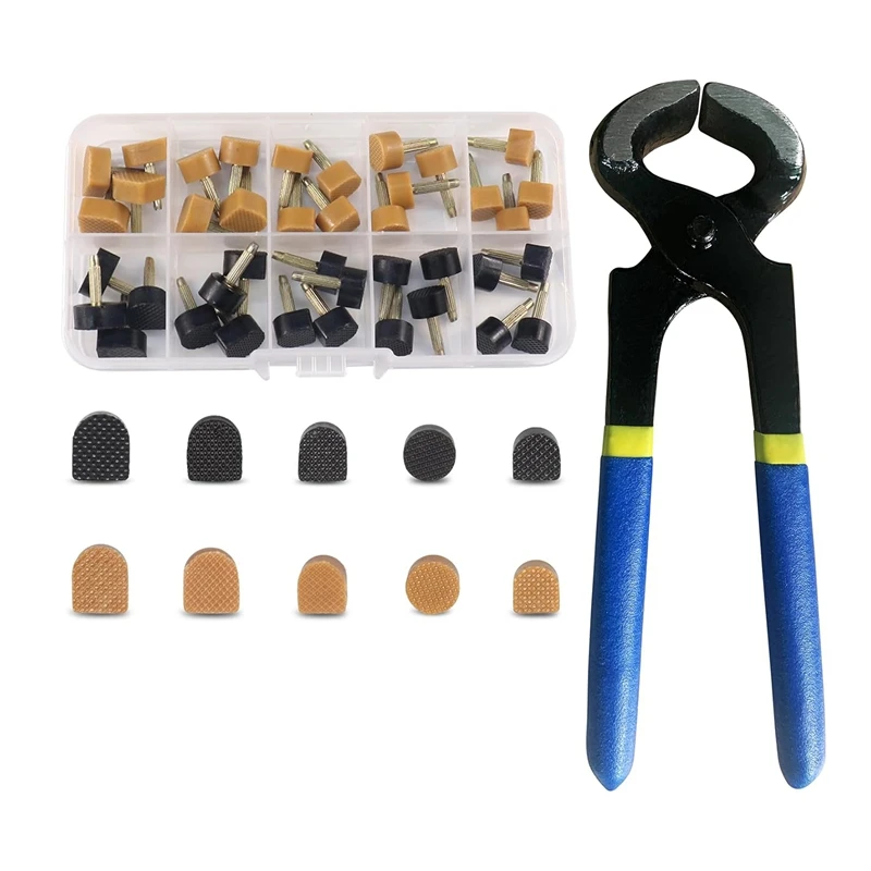 

High Heel Replacement Tips, Shoe Heel Repair,40 Pairs Of Heel Caps In 2 Colors With Removal Pliers, Round And U Shape