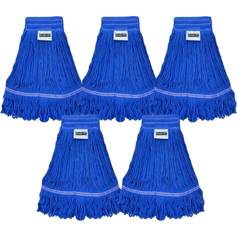 

Industrial-Strength Blue Cotton Mop for Heavy-Duty Cleaning: Washable for Commercial and Home Use