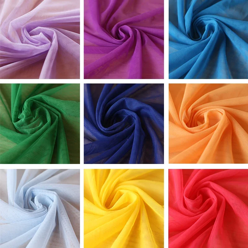 Tela de malla por los 5 metros para tela de fondo, mosquitera, falda, vestido de novia, costura, tul suave, textil liso, blanco y negro