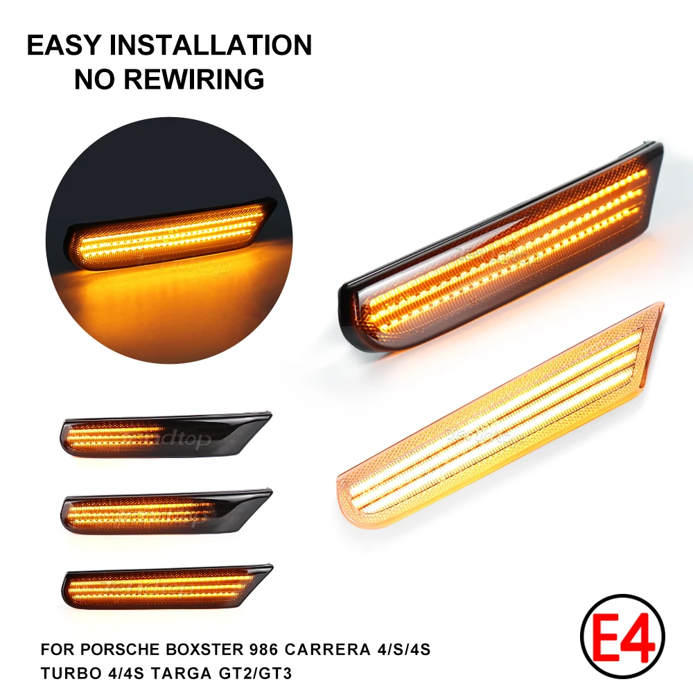 

Dynamic Indicator LED Side Marker Light Turn Signal Blinker Indicator Lamps For Porsche Boxster 986 996 911 Carrera Targa Turbo