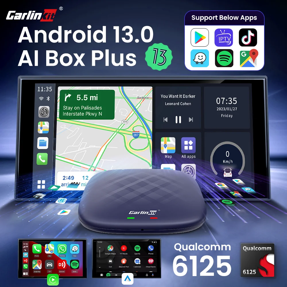 CarlinKit Android 13 Magic Box Wireless Carplay Android Auto per Netflix per Youtube Android Car Play Video Box QCM6125 Smart BT