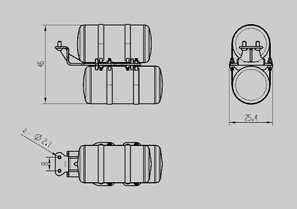 1/14 LKW-Metalltank G-6157 für Tamiya 3348 Mud Head DIY Abschleppkopf – Detail 1