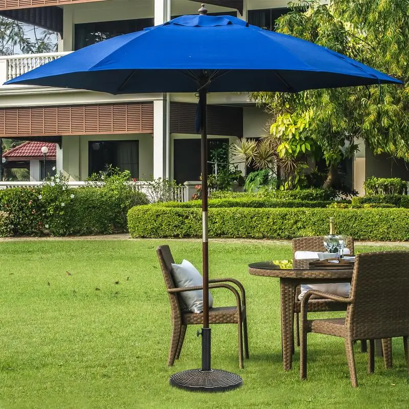 

22Lbs Patio Resin Umbrella Base with Wicker Style for Outdoor Use