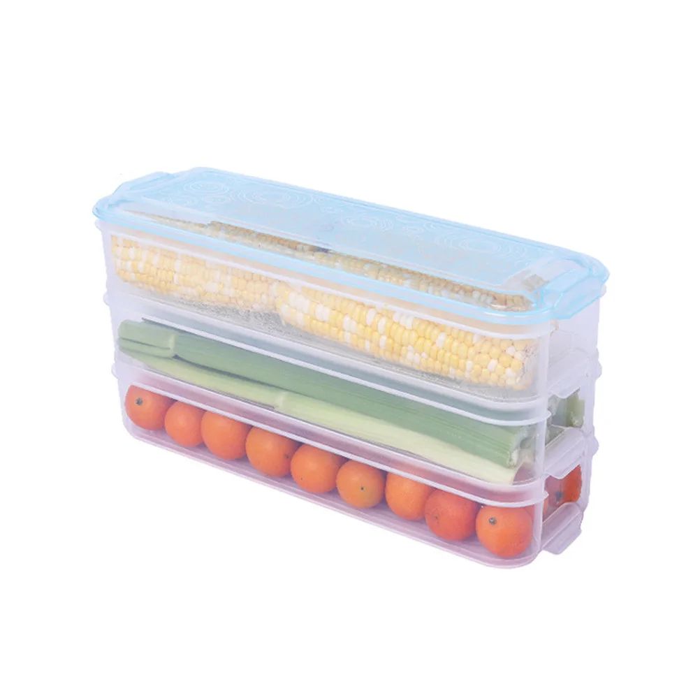 

Multi-Layer Food Storage Box Stackable Plastic Crisper For Refrigerator Vegetable Fruit Preservation Container Kitchen