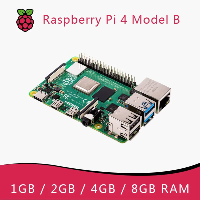 

Официальная оригинальная Raspberry Pi 4 Model B 4b, макетная плата или комплект (G) ОЗУ 1 ГБ, 2 ГБ, 4 ГБ, 8 ГБ, процессор Core 1,5 ГГц, 3 скорости по сравнению с Pi 3B +