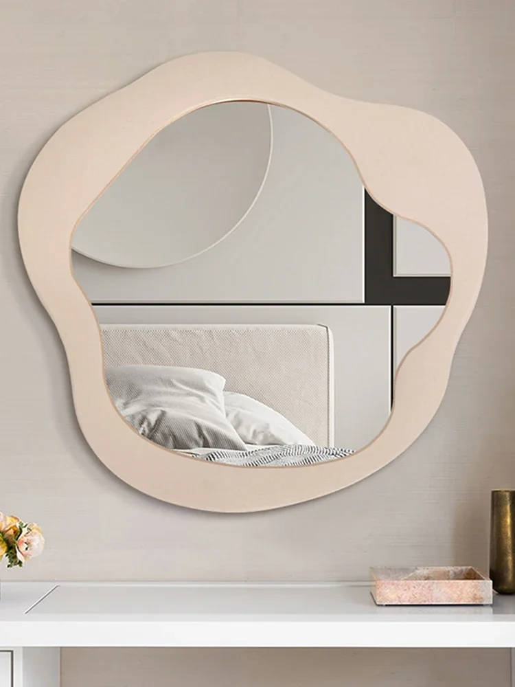 Light Luxury Makeup Mirror Cute Irregular Bathroom Mirror Irregular LED Lamp Decorative Mirror