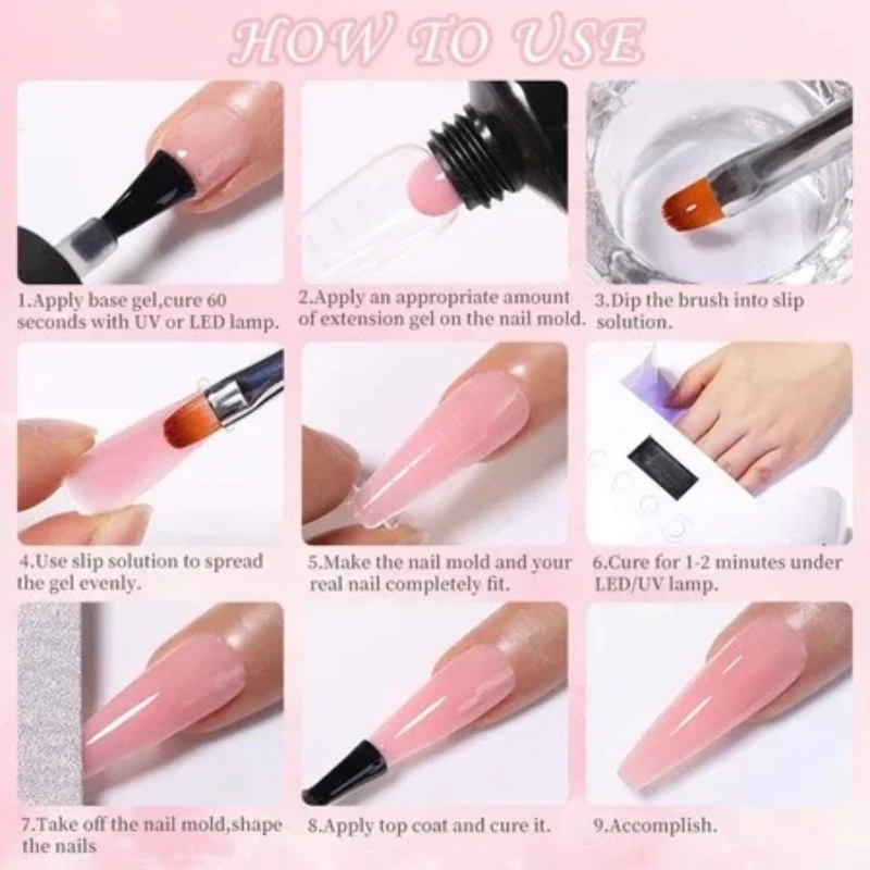 30ml Nail Extension Gel Nail Build Poly Nail Acrylic Gel UV LED Quick Extension of Crystal Model Painless Crystal Glue image 5