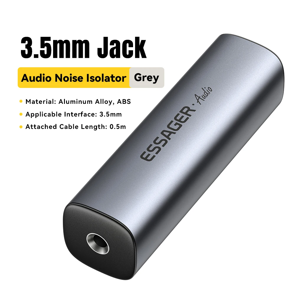 Essager 3,5 mm Aux-kabel Audio Noise Filter Ground Loop Noise Isolator Elimineren Annuleren voor Home Stereo Car Audio-systeem