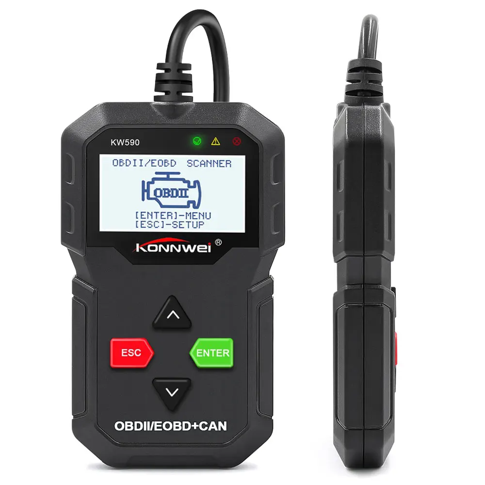 Universal Black Color KONNWEI KW590 Car Code Reader OBD2 EOBD CAN Scanner Engine Diagnostic Tool