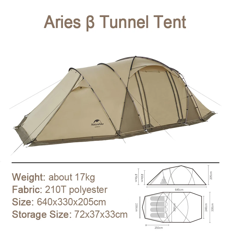 Naturehike Aries β Tunnel Tent for Outdoor Camping Equipment