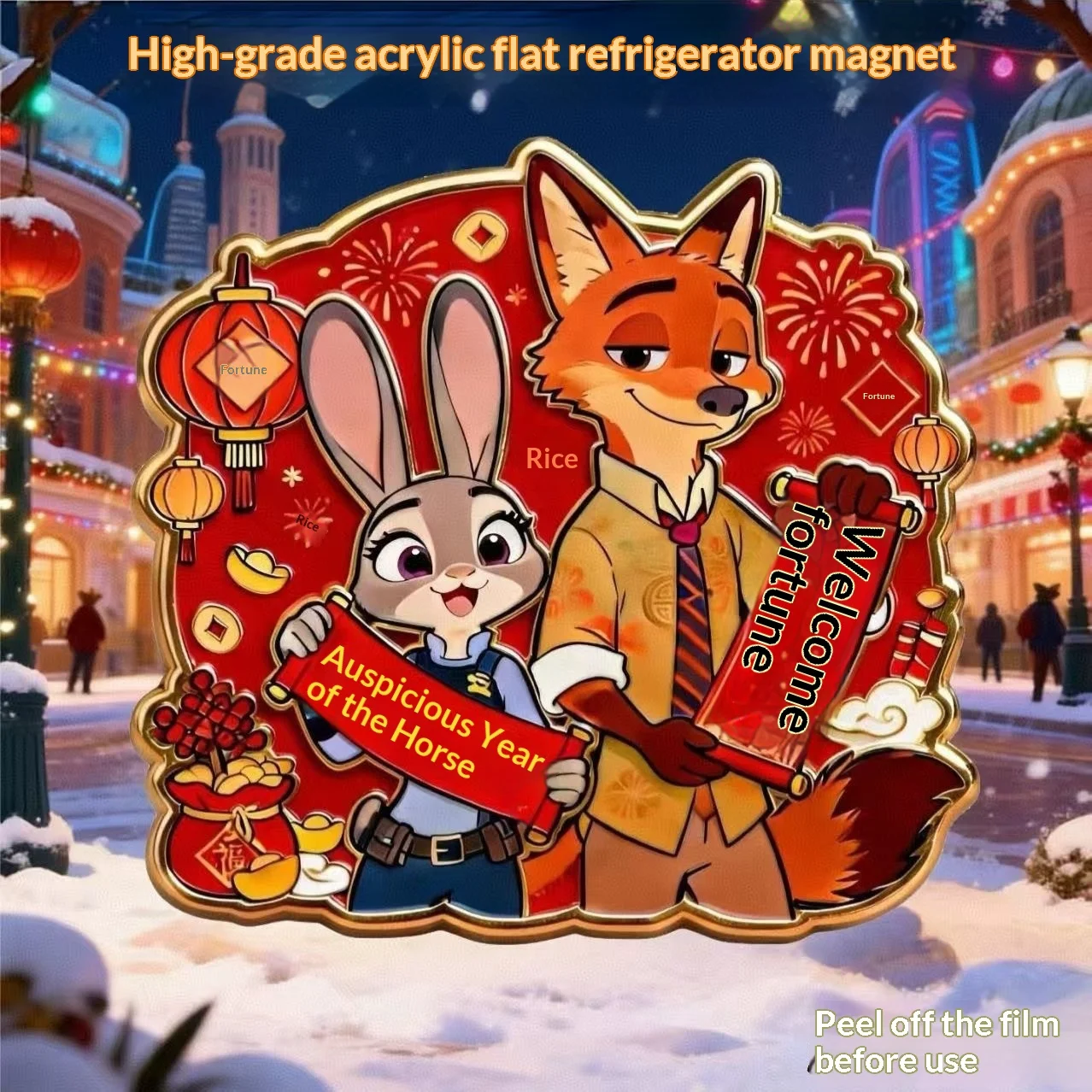 Nick Judy CP Christmas High Value Acrylic Magnetic Flat Fridge Sticker Gift Zootopia 2 Cartoon Character Decoration Home - Image 2