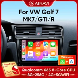 Ainavi Radio de coche para Volkswagen VW Golf 7 MK7 GTI 2012 - 2020 Carplay inalámbrico Android Auto Video Multimedia estéreo de coche 2 Din