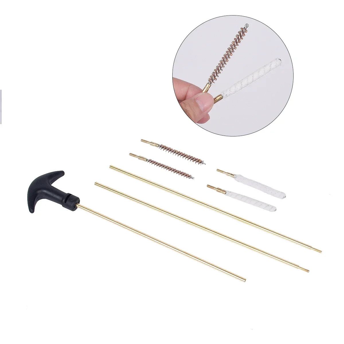 Tactical Hunting Barrel Cleaning Kit 177 .22 Rifle Pistol Airgun Brush Gun Rod Shortgun Cleaner Airsoft Wire Bristle Brushes Kit