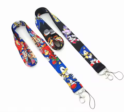 10PCS Disney Sonic Neck Strap Lanyard for Keys ID Card Badge Holder Mobile Straps Phone Rope Keychain Necklaces Keycord Webbing
