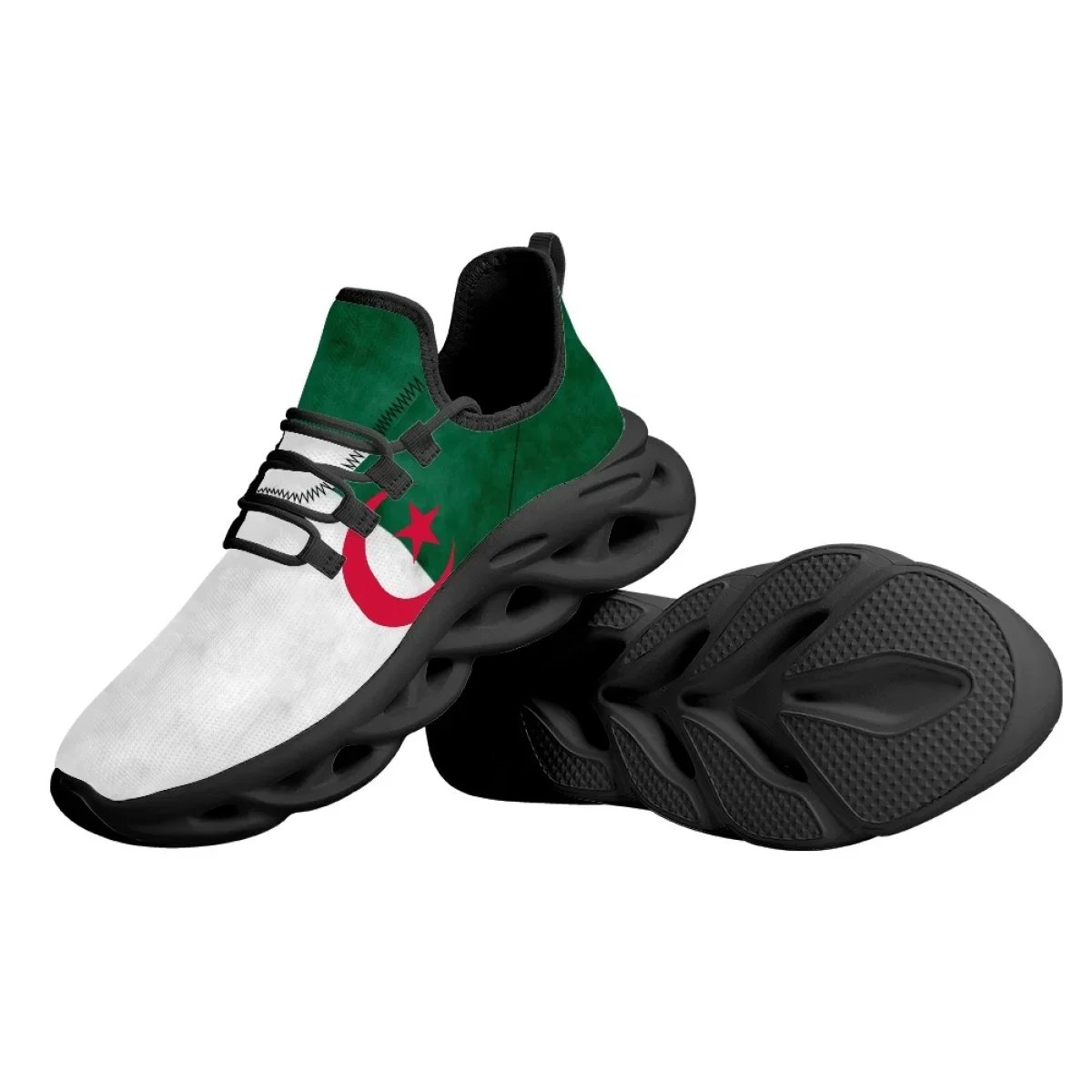 Flag of Algeria Design Flat Casual Women Shoes Lace Up Fashion Sneakers Wlaking Shoes Female Beach Footwear Zapatos