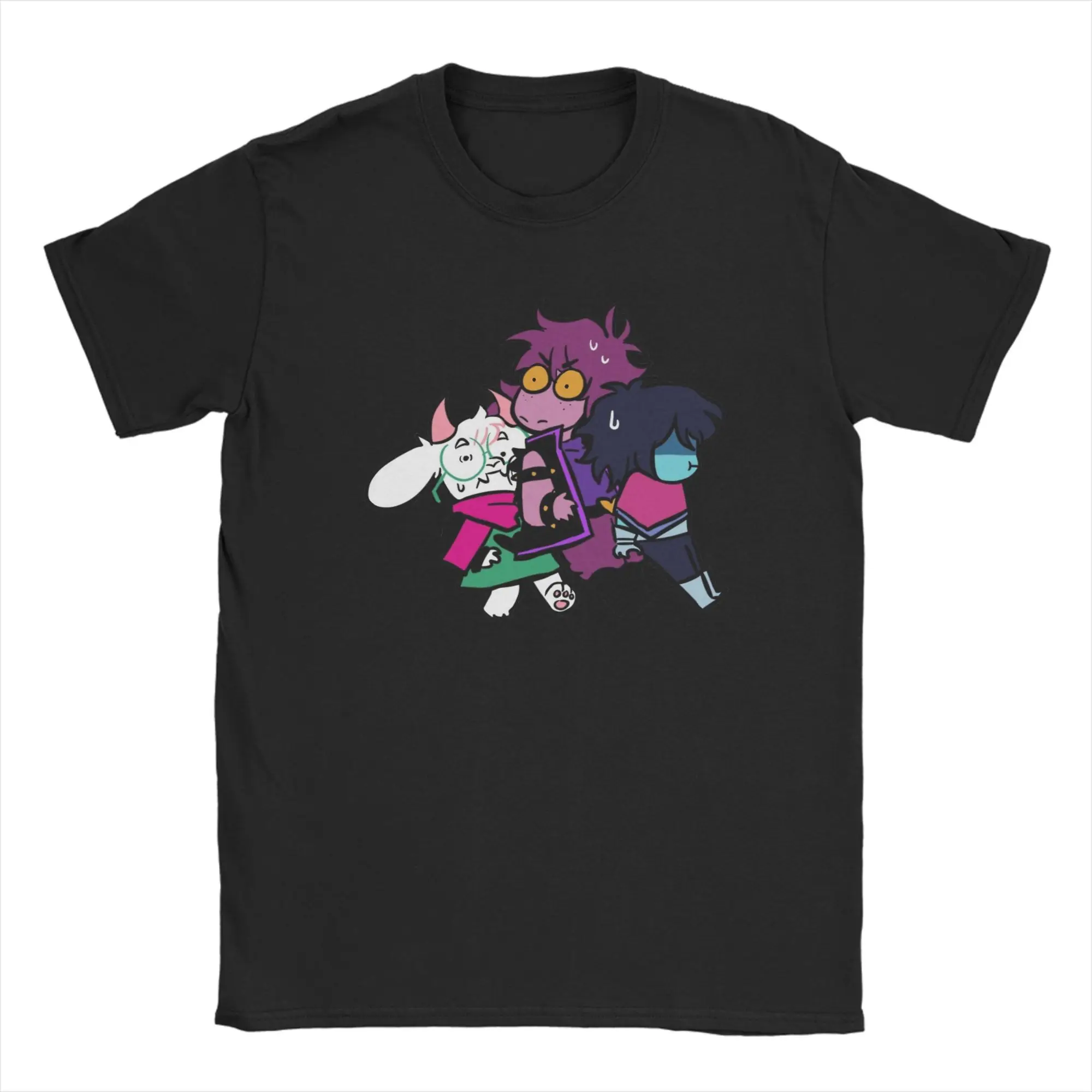 Game Deltarunes Kris Susie Ralsei Men T Shirt  Novelty Tee Shirt Short Sleeve Round Collar T-Shirt Cotton Summer Clothing