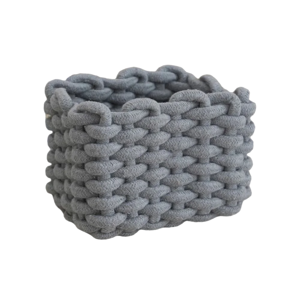 Nordic Style Woven Basket Rectangular Hand-woven Storage Basket Multi-functional Desktop Organize Baskets Desktop Storage