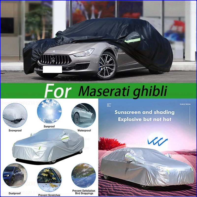 

Universal Full Car Covers Outdoor Waterproof Sun Rain Snow Dust Resistant Protection UV For Maserati Ghibli