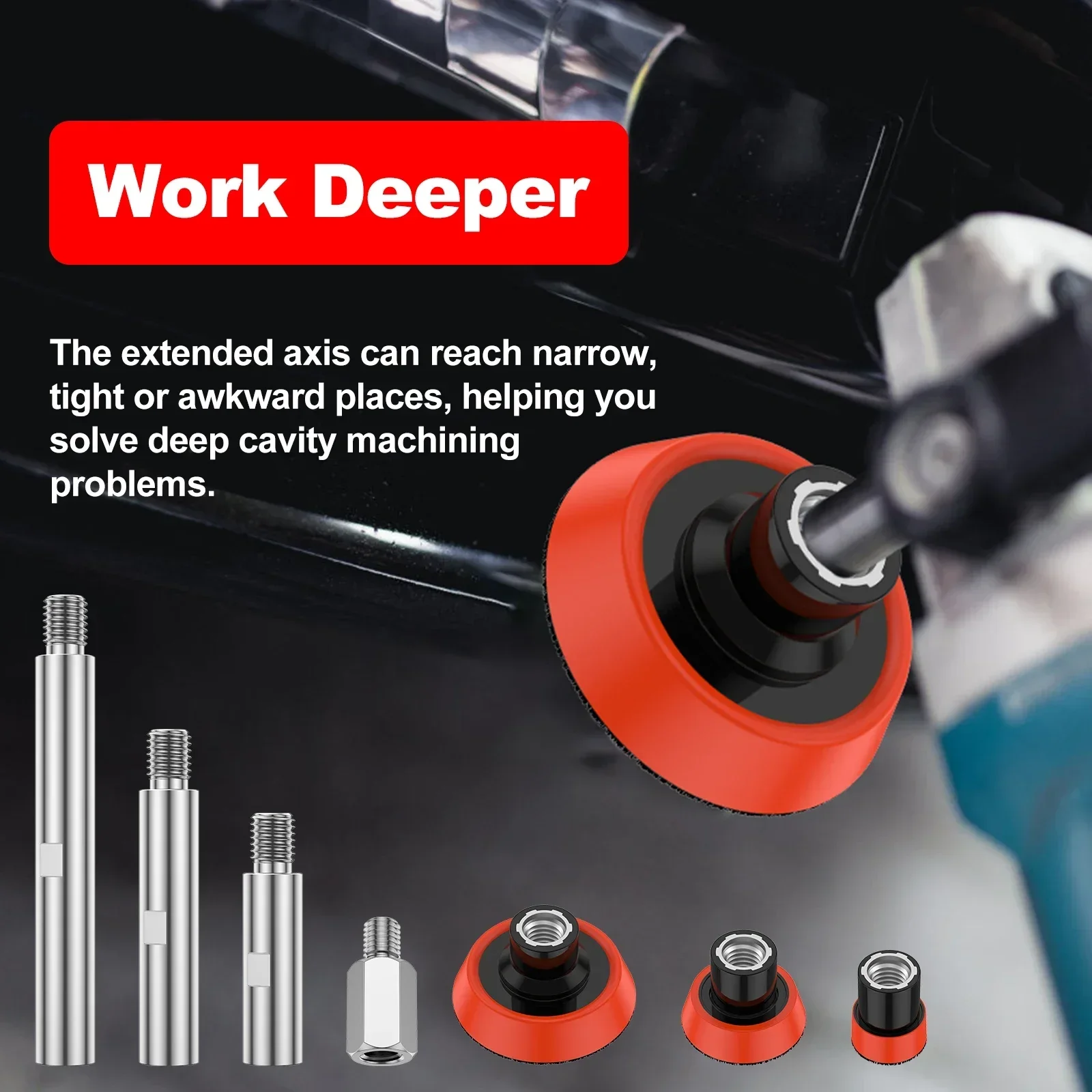 

New 3Pcs Angle Grinder Extension Shaft Set 5/8inch-11 Metal Angle Grinder Rotary Connecting Rod M14 Angle Grinder Extension