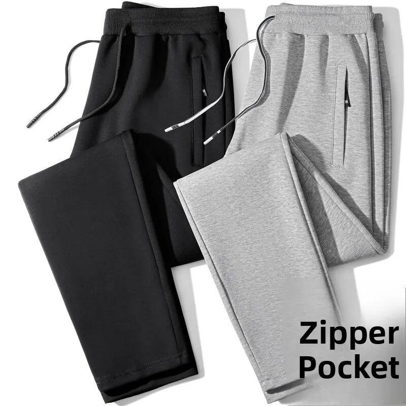 

Мужские повседневные спортивные брюки свободного кроя, прямые штаны, модные, больших размеров, весна-осень, новинка, с эластичным поясом