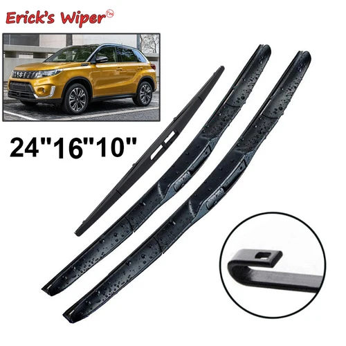 Imagen 1 del producto Erick's limpiaparabrisas juego de limpiaparabrisas delantero y trasero para Suzuki Vitara MK4 2015 - 2023 cepillos de ventana de parabrisas 24 ""+ 16"" + 10""