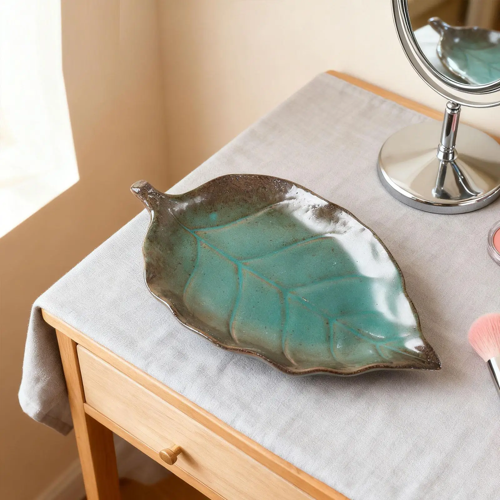 

Поднос для украшений в виде листьев, держатель для ювелирных колец, декоративный держатель для колец для браслетов, ключей, сережек