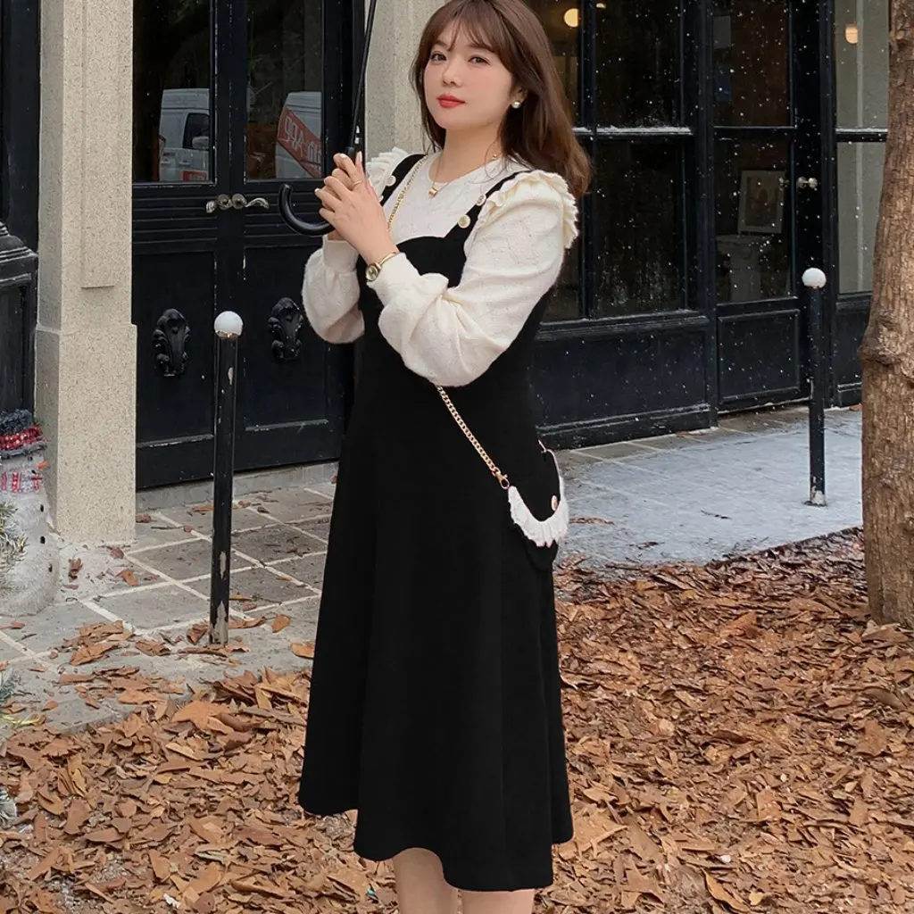 K2209 grande taille nouvel an mode costume décontracté robe rouge deux pièces ensemble dentelle fond chemise jupe à bretelles pour les femmes