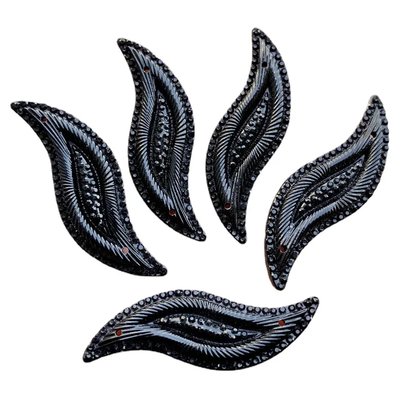 Czysta czerń 10 sztuk kryształ podstawa do szycia na Rhinestone kamienie Spacer przyciski do do ubrania DIY biżuteria-E088 — zdjęcie 2