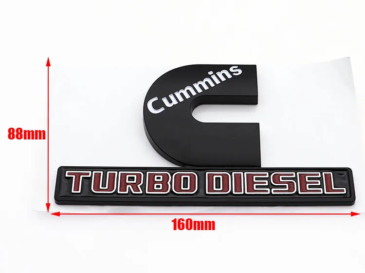 3D ABS Cummins Turbo Diesel Car Emblem Sticker Rear Trunk Tailgate Bumper Fender Side Badge Auto Exterior Styling Accessories