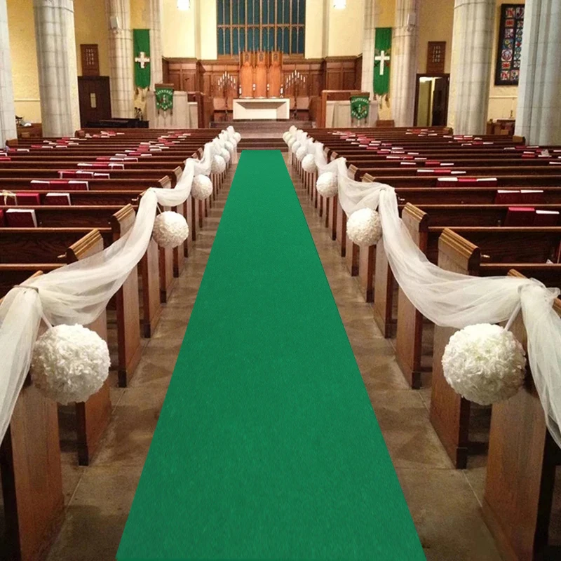 Tapis antidérapant pour expositions, fêtes, scènes de danse, décoration de pièce, tapis de couloir vert pour événements de mariage en extérieur