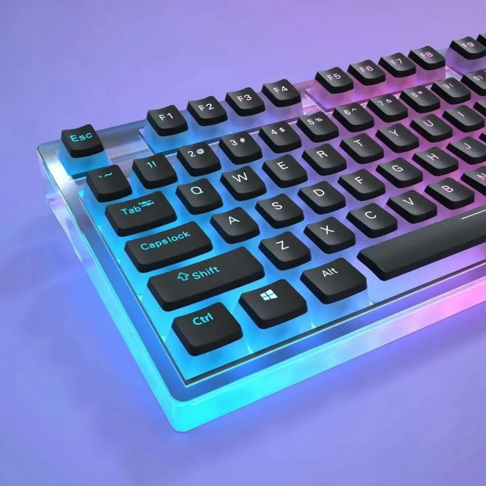 

104Keys Pudding Theme RGB Backlit Double Shot Keycaps for MX Switch Mechanical Keyboard OEM Profile Keycaps for Gaming & Office
