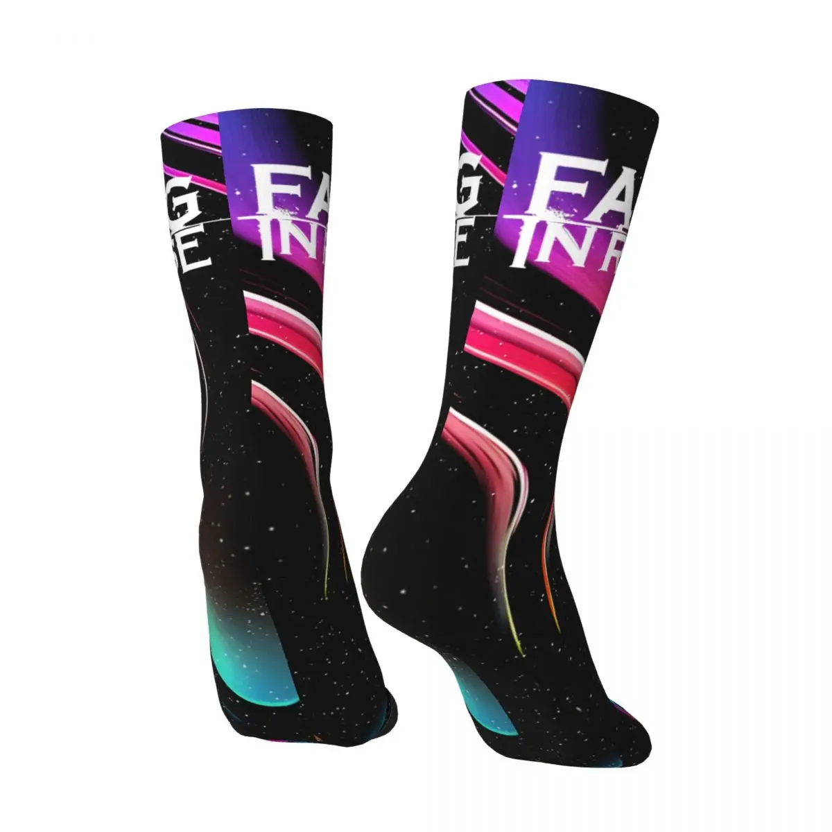 Crazy compression Falling In Reverse Logo Sock for Men Vintage Falling In Reverse Quality Pattern Crew Sock Novelty