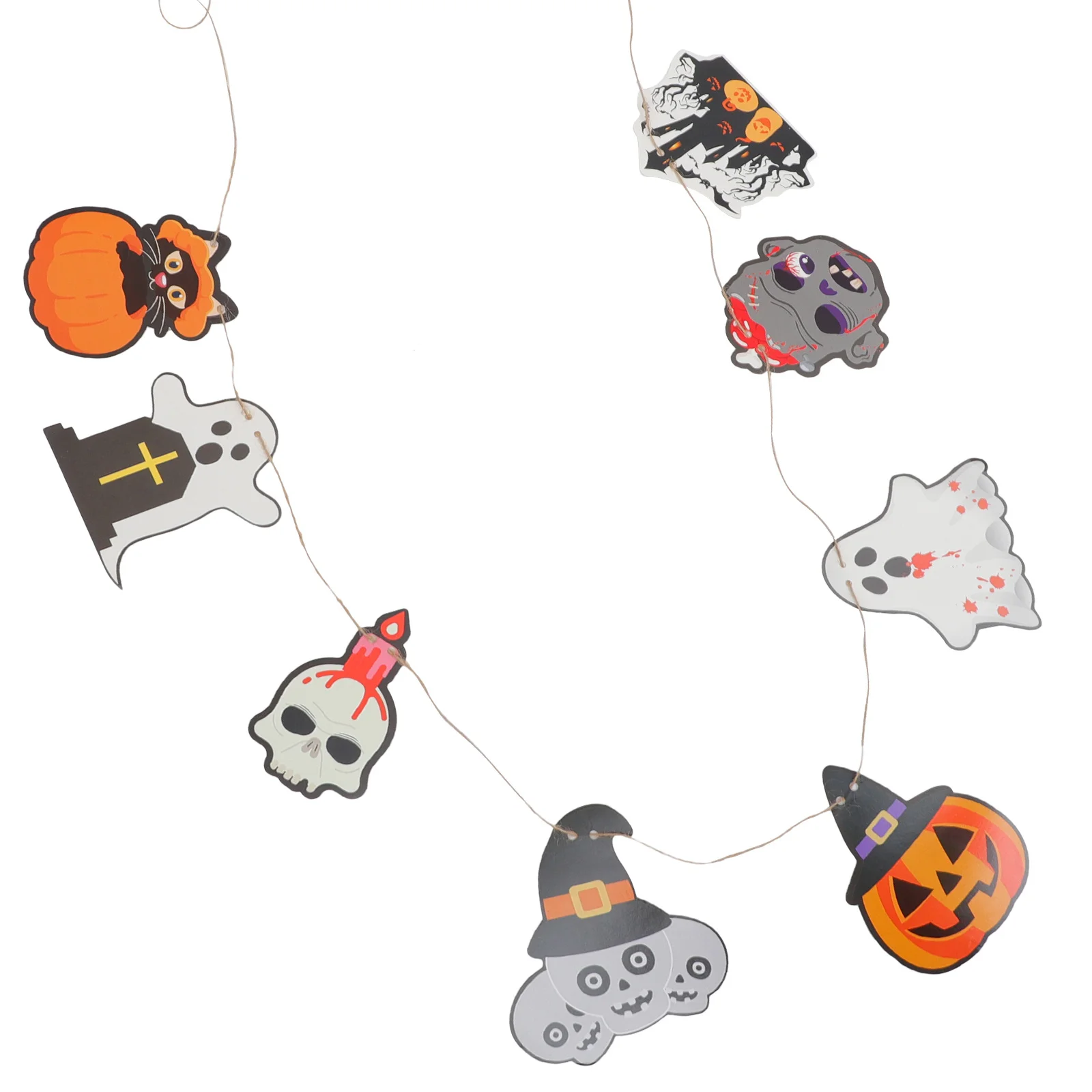 

1Set Halloween Bunting Flag Paper Banner Hanging Decoration Indoor Outdoor Halloween Party String Flag Party Decor