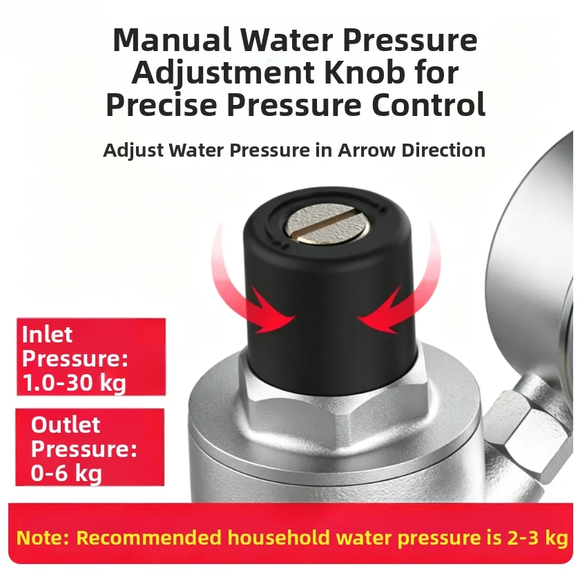 Adjustable Water Pressure Regulator Valve Brass 3/4 Inch With Gauge And Filter Screen For RV /Camper Trailer /Motorhome Plumbing view 6