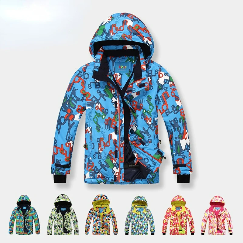 

Kids Snow Outfits Outdoor Sports Ski Jackets Hooded Down Coat Waterproof Windproof Warm Snowboard Wear for Boy and Girls