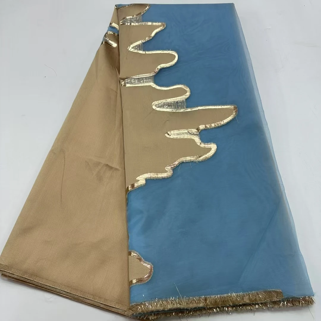 

New Style Two-Tone Double-Sided Jacquard Fabric with Irregular Patterns Sheer Organza Weave for Couture Dress & Bridal Material