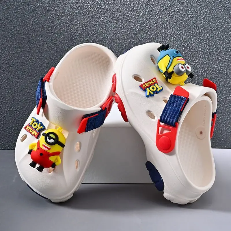 Children\'s shoes kids Boys New Minions Middle-Aged Young Children Yellow People 2024 Soft Soles Wear Girls\' Slippers sandals