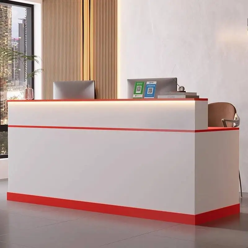 Oranje Decor Receptiebalies Opbergruimte Kassa Laden Moderne Receptiebalies Wit Klassiek Mostrador Recepcion Kantoormeubilair