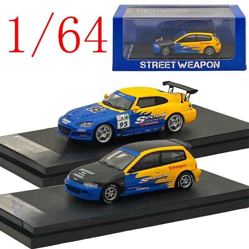 

SW Литая под давлением масштаб 1/64 SPOON, модель автомобиля из сплава SPOON Honda S2000 Civic EG6, игровые транспортные средства, игрушки для мальчиков, подарок, оригинальная коробка