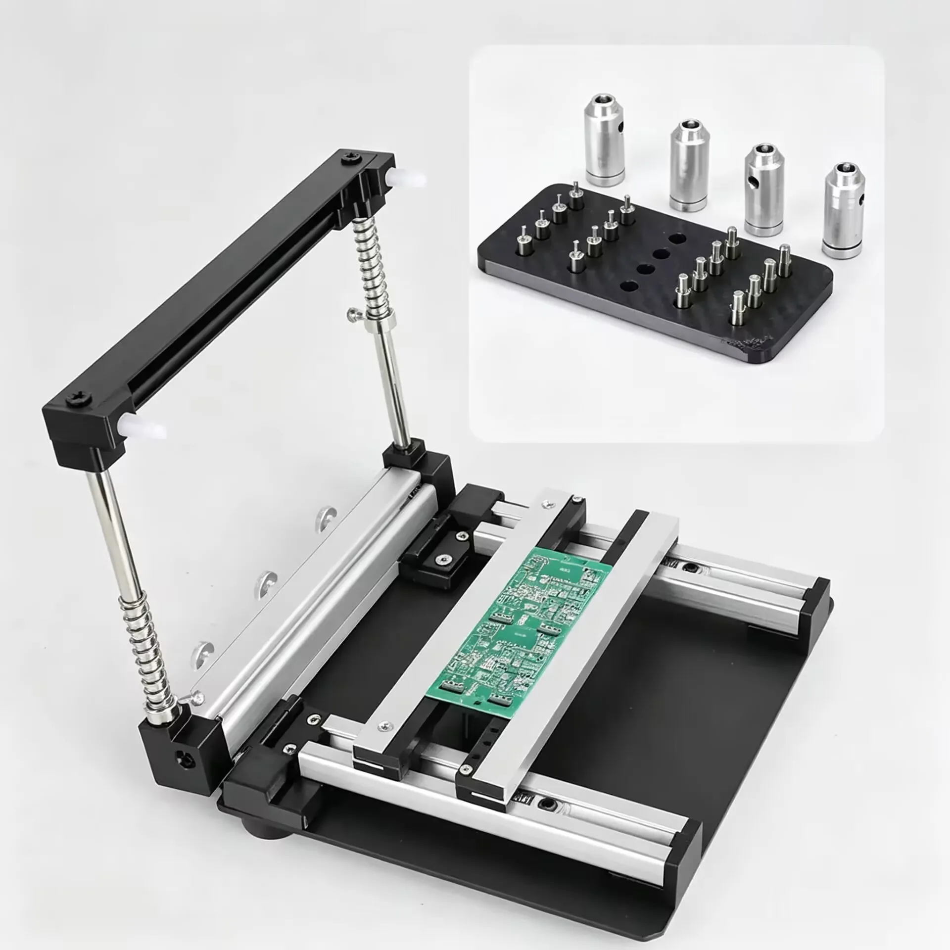 Ranlraka SMT Stencil Printer Manual Solder Paste Printing Machine 20x20cm 15x15cm Steel Stencil Workbench for PCB Assembly