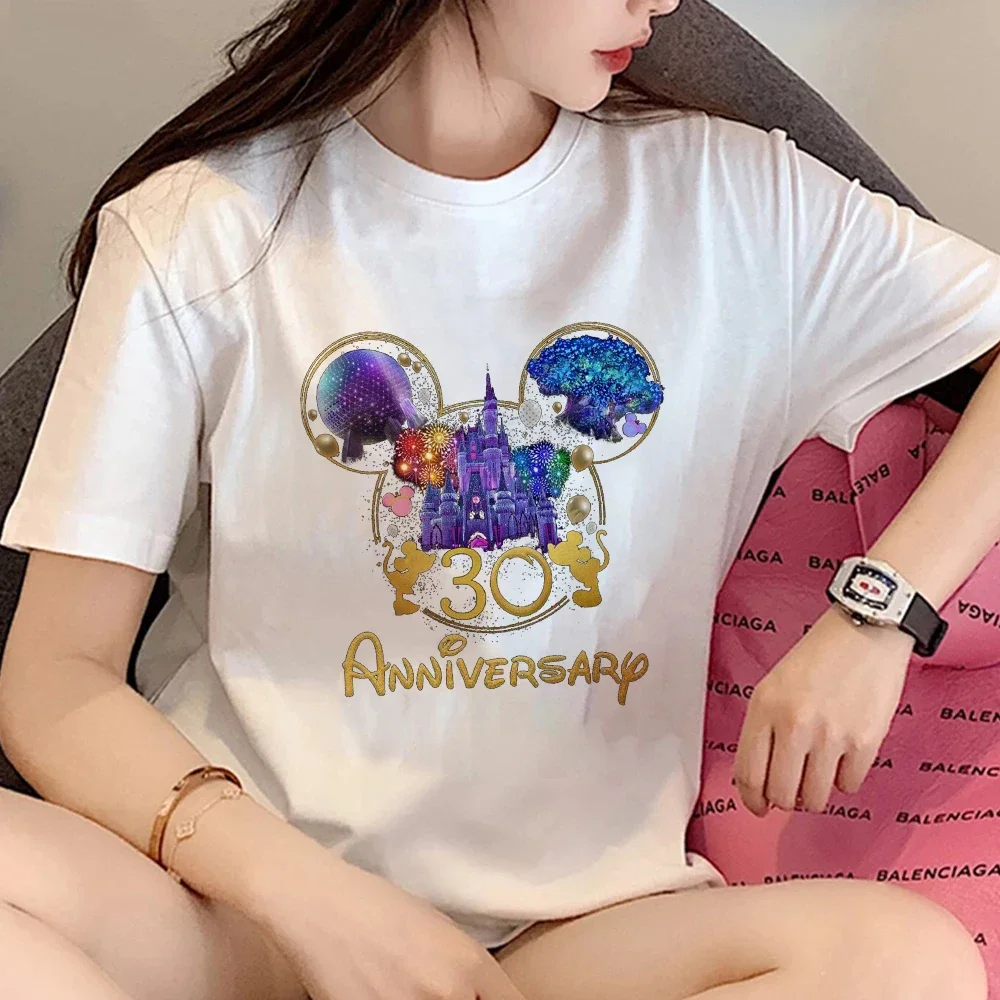 

T-shirts Women Paris Oversized Summer Mickey Harajuku Short Sleeve Style Tops Y2K French Fashion Woman Shirt