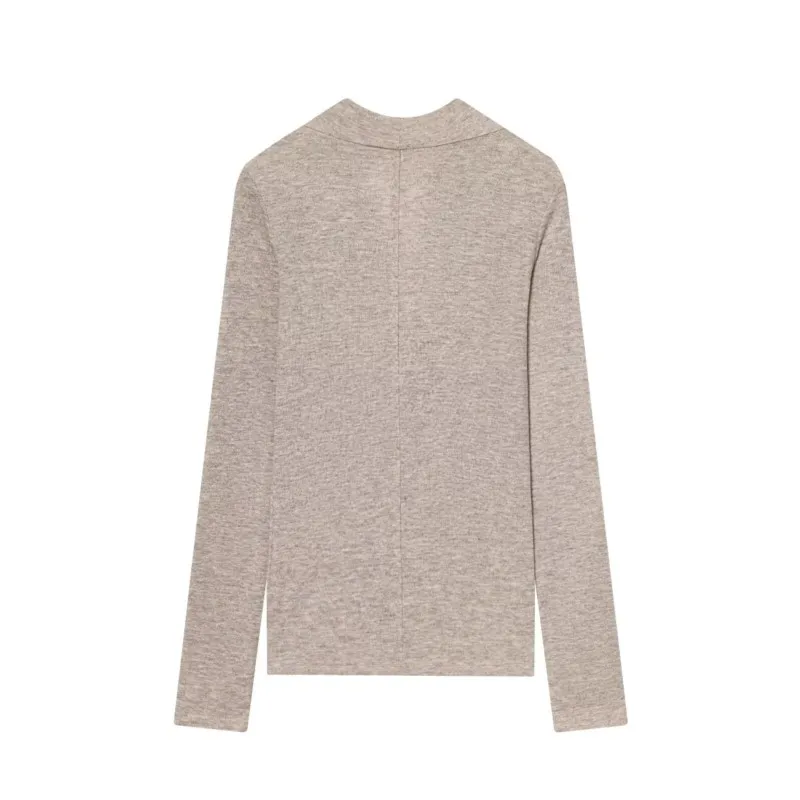 Spring Women Draped Shirts Simple Women's Flowing Neck Slim Fit Blouses Long Sleeve Shirt Female Chic Tops