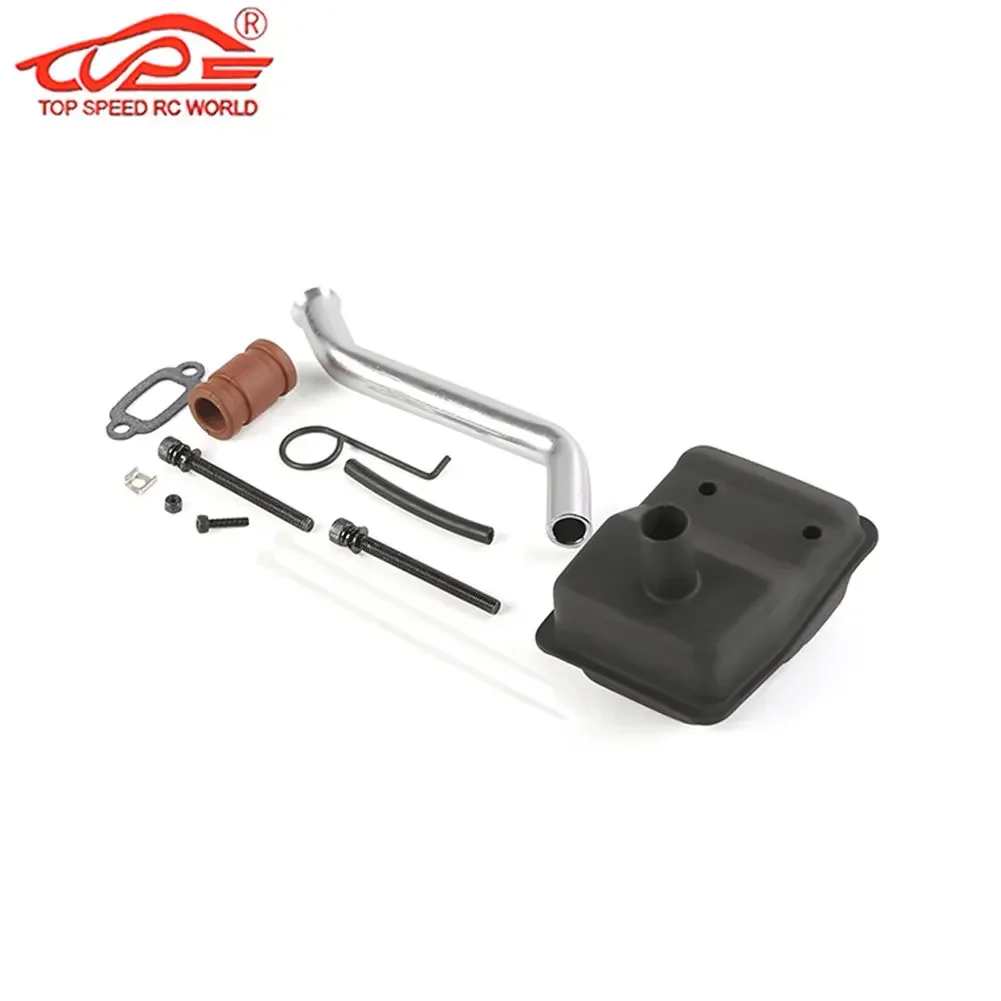 TSRC Silenziatore marmitta o tubo di scarico Set per motore a gas 23cc-36cc per parti di automobili 1/5 HPI ROVAN KM BAJA LT FG MCD RedCat Rc