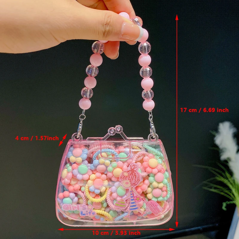 Bolsa de regalo de 20 piezas para niña, accesorios para el cabello con lazo de goma de arcoíris, diademas elásticas, Cheveux Fille, fiesta de cumpleaños